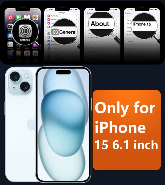 iPhone 15 Phone Case: Magnetic Clear Case with Camera Lens Cover