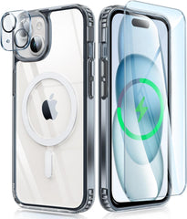 iPhone 15 Phone Case: Magnetic Clear Case with Camera Lens Cover - FNTCASE OFFICIAL