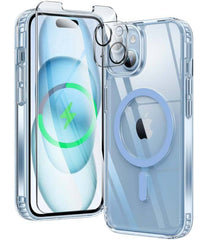 iPhone 15 Clear Phone Case: Magnetic Charging Anti Yellowing Shockproof Magsafe Support