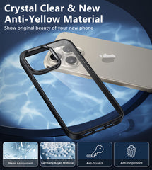 iPhone 15 Pro 6.1 inches Clear Transparent Slim Protective Case Matte Black