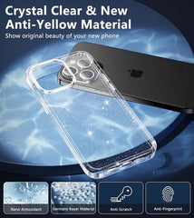 iPhone 15 Pro 6.1 inch Case: Anti-Yellowing Clear Transparent Slim Protective Case