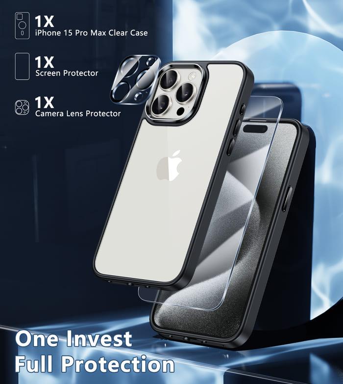iPhone 15-Pro-Max 6.7inch Case: Clear Transparent Slim Protective