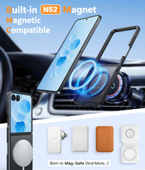 Samsung Z Flip 7 Handyhülle: Magnetisches Laden, stoßfeste Magsafe-Unterstützung – Frosted Oil Spray Touch 