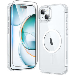 Transparente Handyhülle für das iPhone 15: Magnetisches Laden, vergilbungsfrei, stoßfest, Magsafe-Unterstützung
