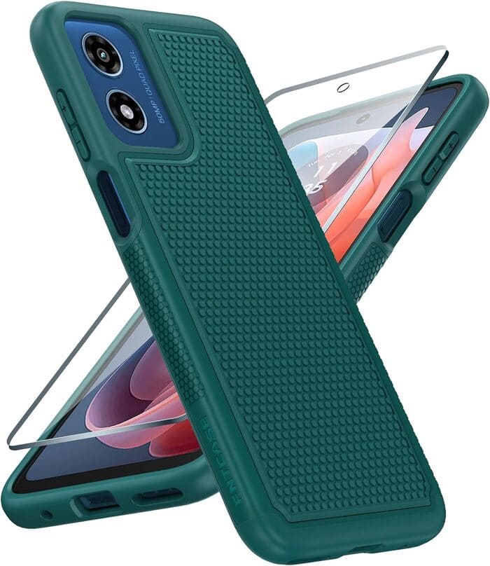 Motorola Moto G Play 2024 Phone Dual Layer Protective Case Green
