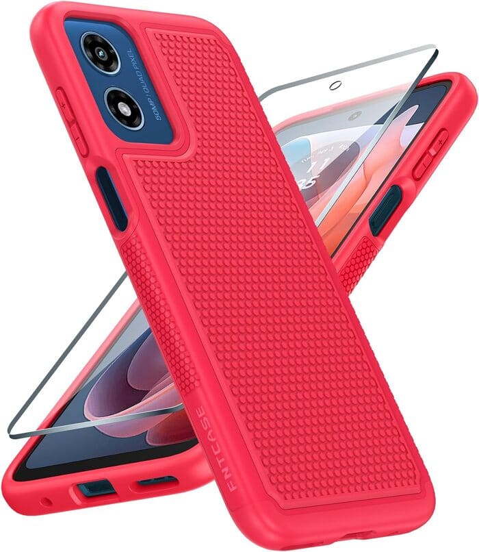 Motorola Moto G Play 2024 Phone Dual Layer Protective Case Red