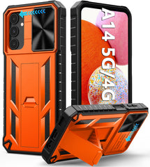 Galaxy A14 5G Military Matte Textured Bumper Rugged Cover Case with Kickstand