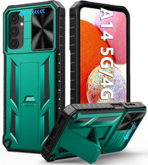 Galaxy A14 5G Military Matte Textured Bumper Rugged Cover Case with Kickstand