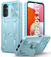 Galaxy A14 5G Military Matte Textured Bumper Rugged Cover Case with Kickstand