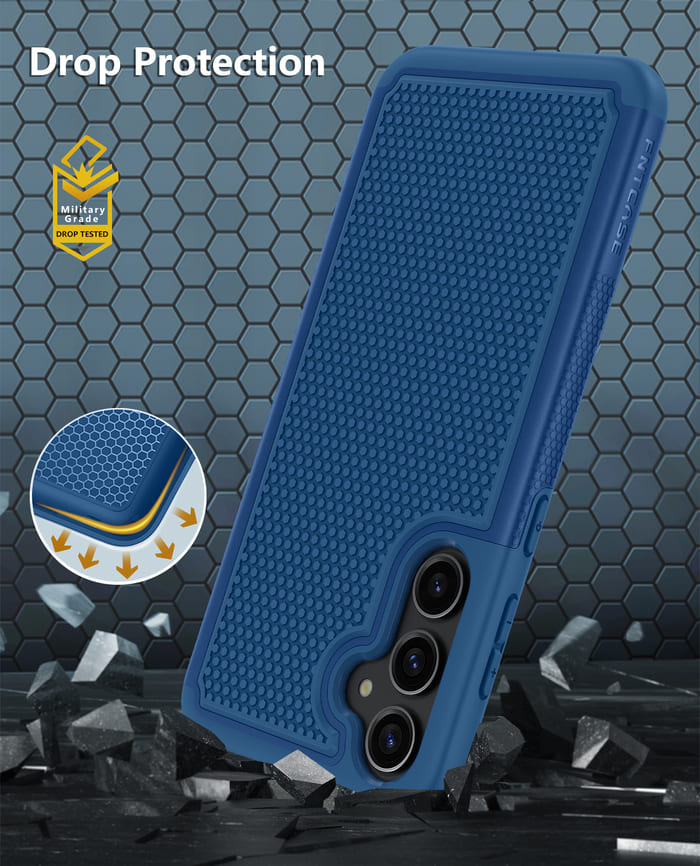 Samsung Galaxy A35 5G Protective Phone Case with Textured Design Blue