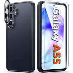 Galaxy A55 5G 6,5 Zoll Hülle: Stoßfeste, durchscheinende, matte Hülle in Militärqualität, robuster Ganzkörper-Fallschutz 