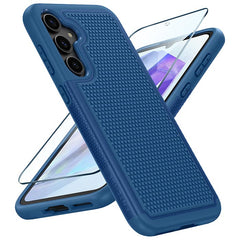 Samsung Galaxy A55 5G Phone Case: Dual Layer Heavy Duty Protective Cover Shockproof Rugged with Non-Slip Textured Back