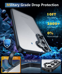 Galaxy A55 5G Shockproof Protective Slim Silicone Clear Black FNTCASE