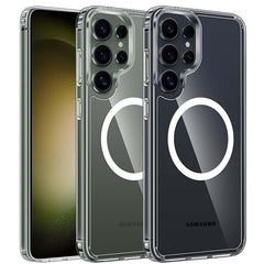 Samsung S23 Ultra Clear Phone Case: Magnetic Charging Shockproof Magsafe Support