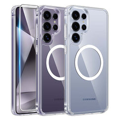 Samsung S24 Ultra Clear Phone Case: Magnetic Charging Shockproof Magsafe Support