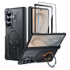 Samsung Galaxy Z Fold 8 Ultra/Z Fold 7 Magnetic Rugged Case Featuring Ring Kickstand Military Grade Protection