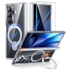 Samsung Galaxy Z Fold 8 Ultra/Z Fold 7 Case: 360° Spin Magnetic Stand, MagSafe, Screen Protector, Translucent Matte Military Grade Shockproof Full Hinge Protection