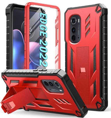 Moto Edge 2022 5G Military Grade Matte Textured Rugged TPU Cover with Kickstand - FNTCASE OFFICIAL