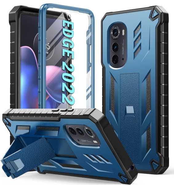 Moto Edge 2022 5G Military Grade Matte Textured Rugged TPU Cover with Kickstand - FNTCASE OFFICIAL
